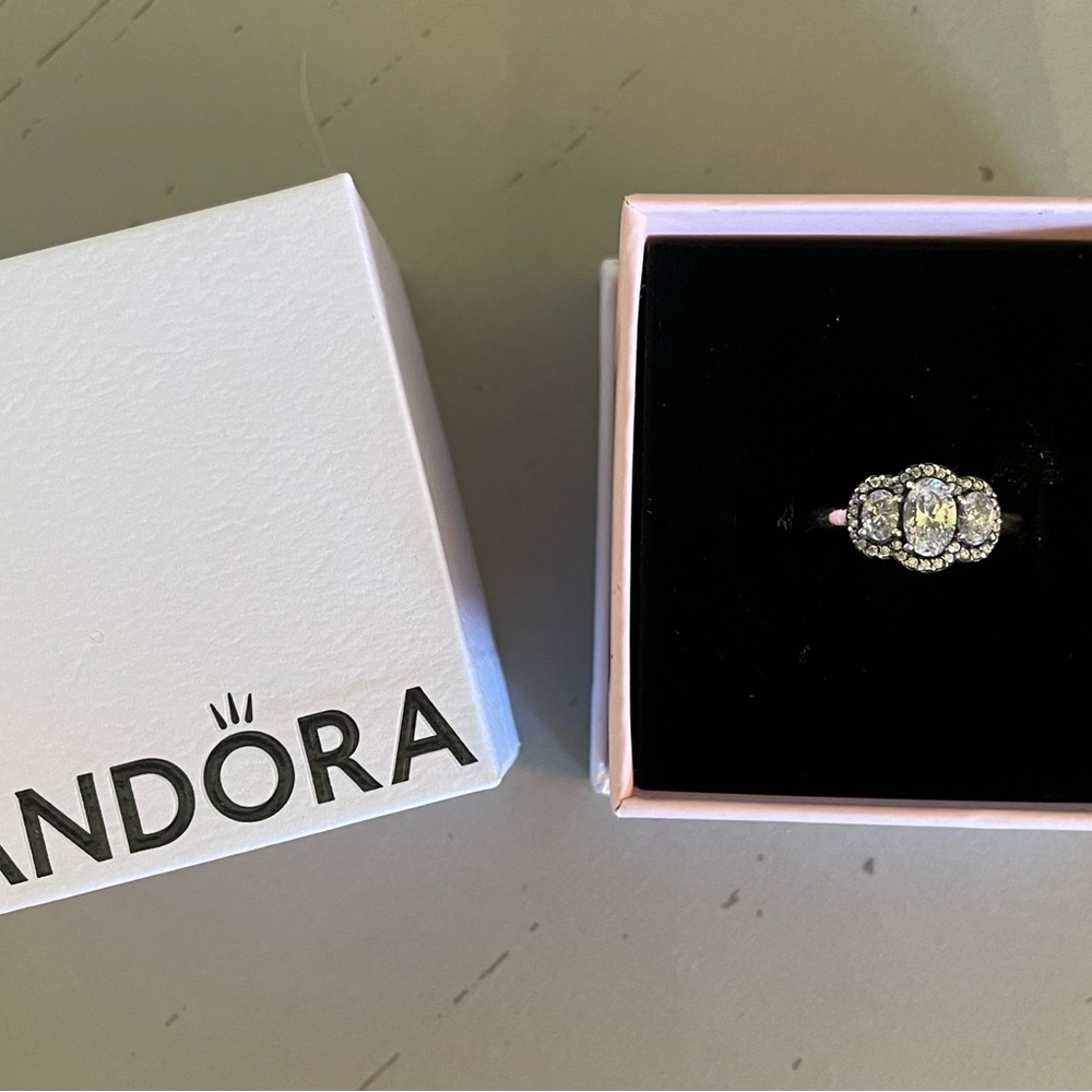Pandora 3 stone ring - New in Box (never worn) Size 7